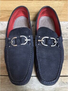 Donald J Pliner NWD Dacio Perf Sport Suede Loafers Size 10.5 US in Navy Blue